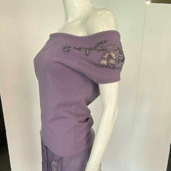 Heidi Weisel Purple Cashmere Silk Skirt and Top - Picture 5 of 12